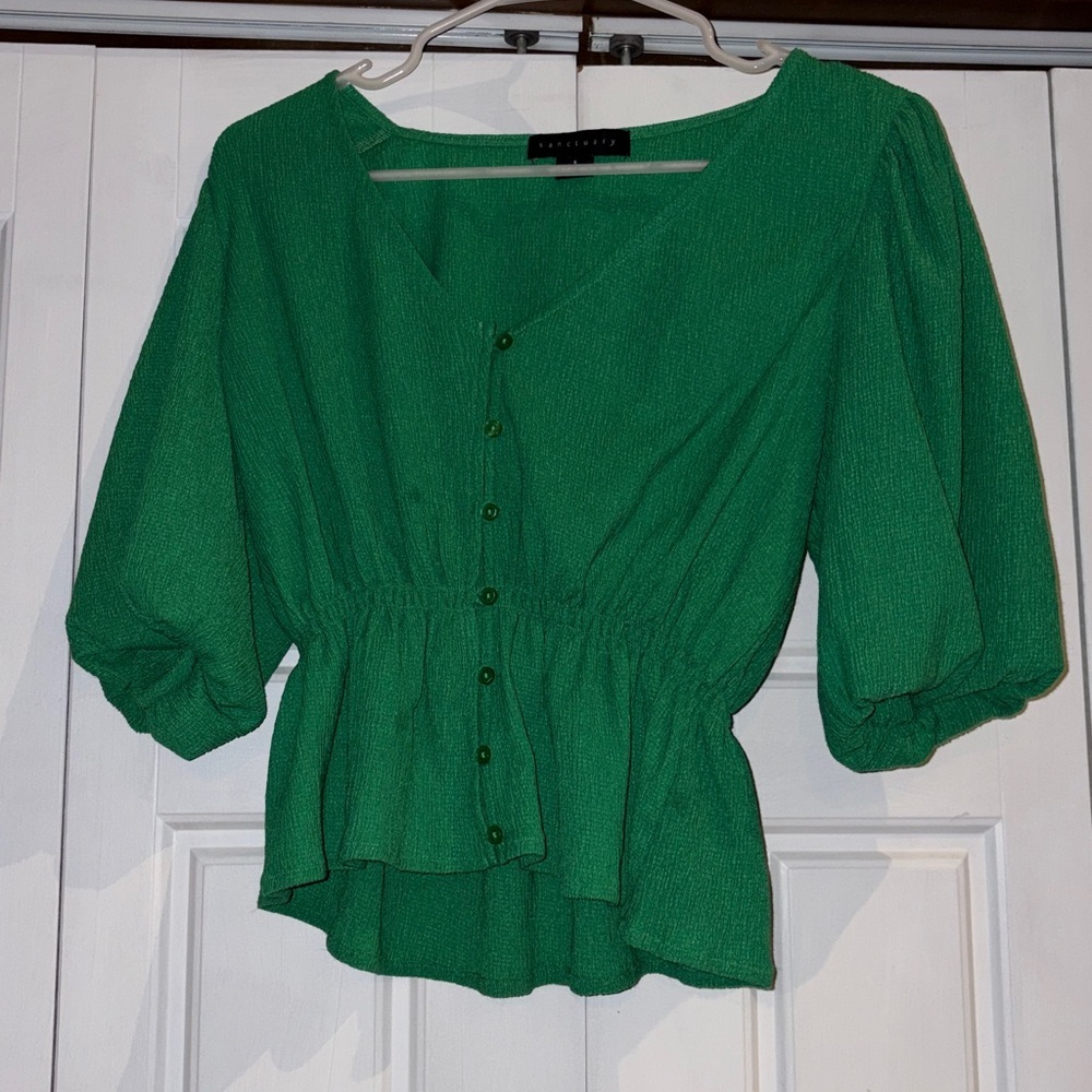 Sanctuary Green Blouse /Small - Picture 1 of 6